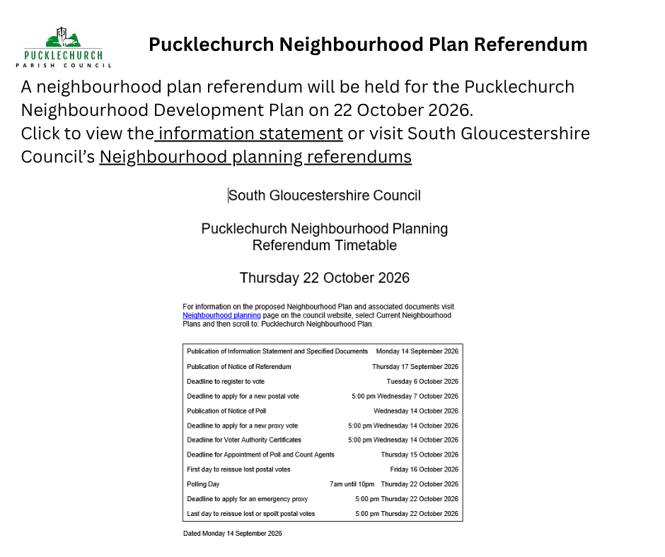 Neighbourhood plan referendum timetable